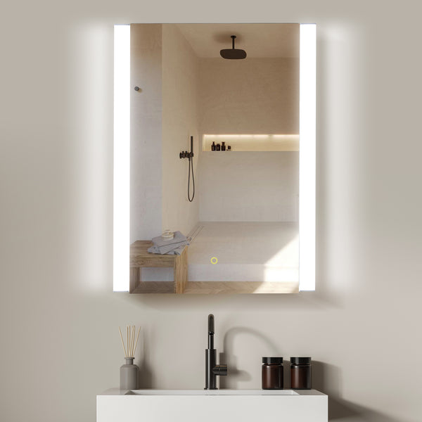 Serra Rectangular Frameless Surface-Mount LED Lighted Bathroom Aluminum Mirror Medicine Cabinet