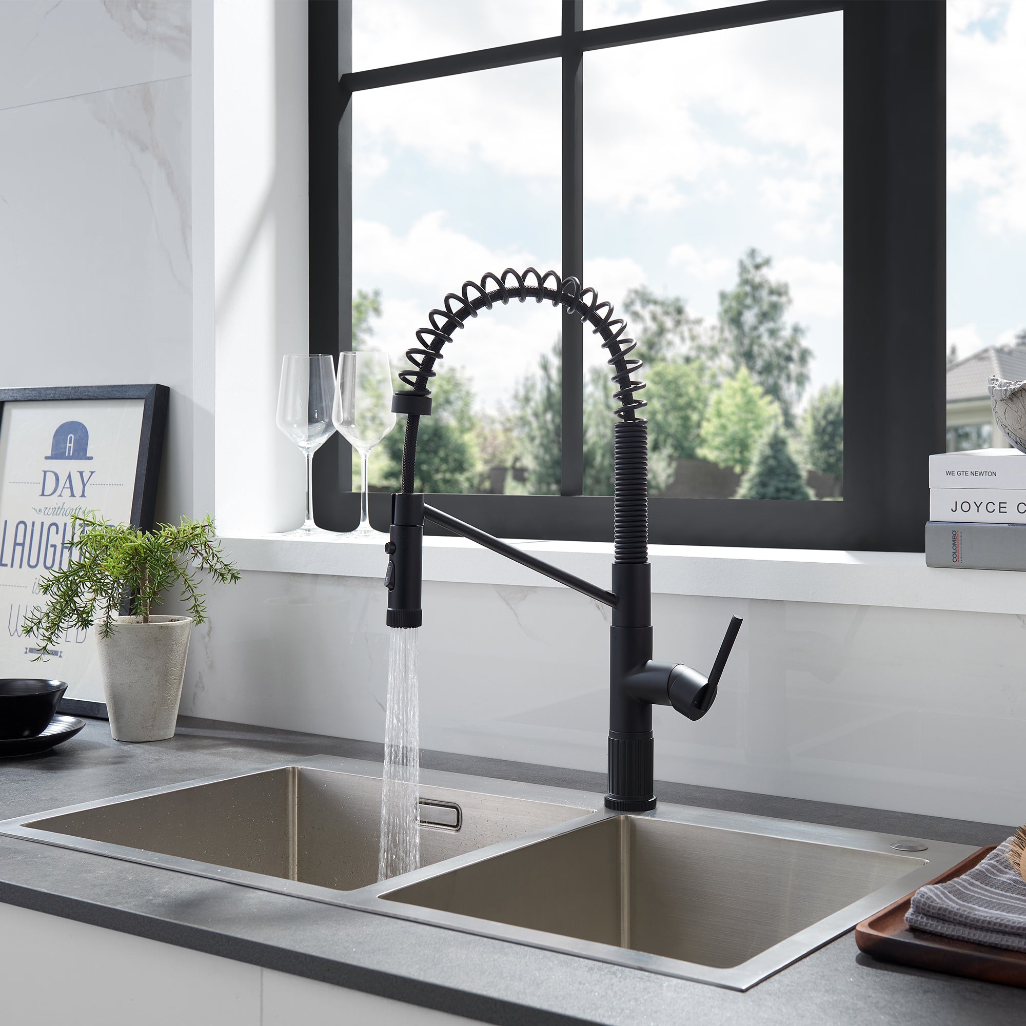 Nette Single-Handle Kitchen Faucet with Pull Down Sprayer