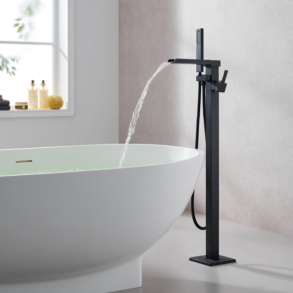 Camino Single Lever Handle Freestanding Floor Mounted Tub Filler with Handshower