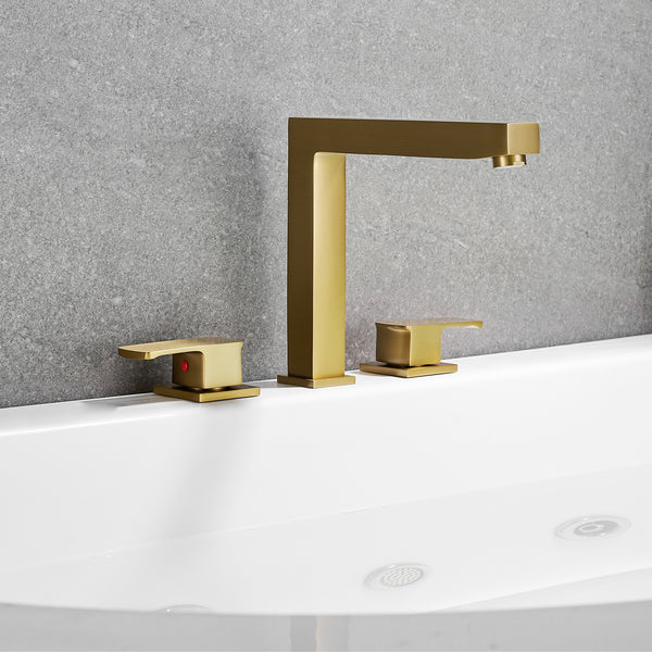 Calden Double Handle Deck-Mount 8 in. Widespread Roman Tub Faucet