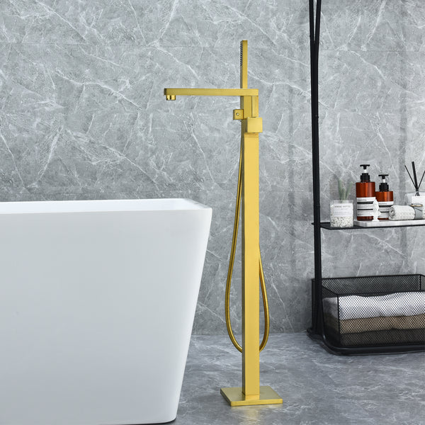 Campia Single Lever Handle Freestanding Floor Mounted Tub Filler with Handshower