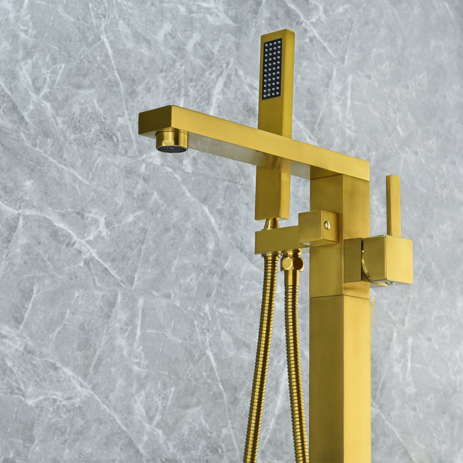 Campia Single Lever Handle Freestanding Floor Mounted Tub Filler with Handshower