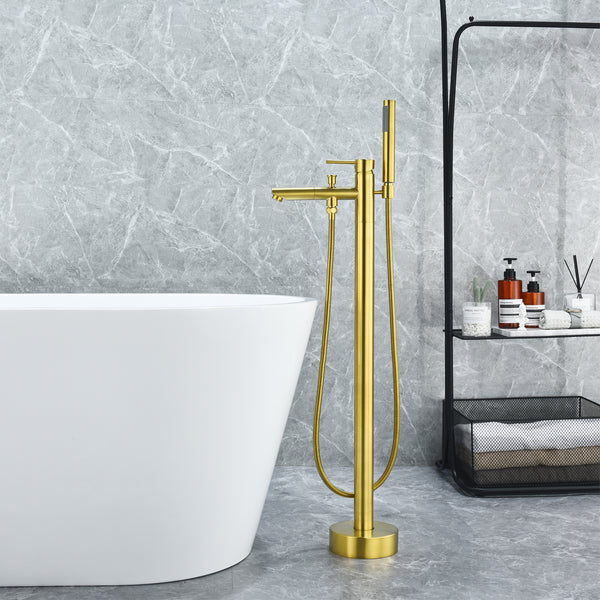 Larod Single Lever Handle Freestanding Floor Mounted Tub Filler with Handshower